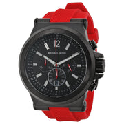Michael Kors Dylan Chronograph Black Dial Red Silicone Men's Watch MK8382 - BigDaddy Watches