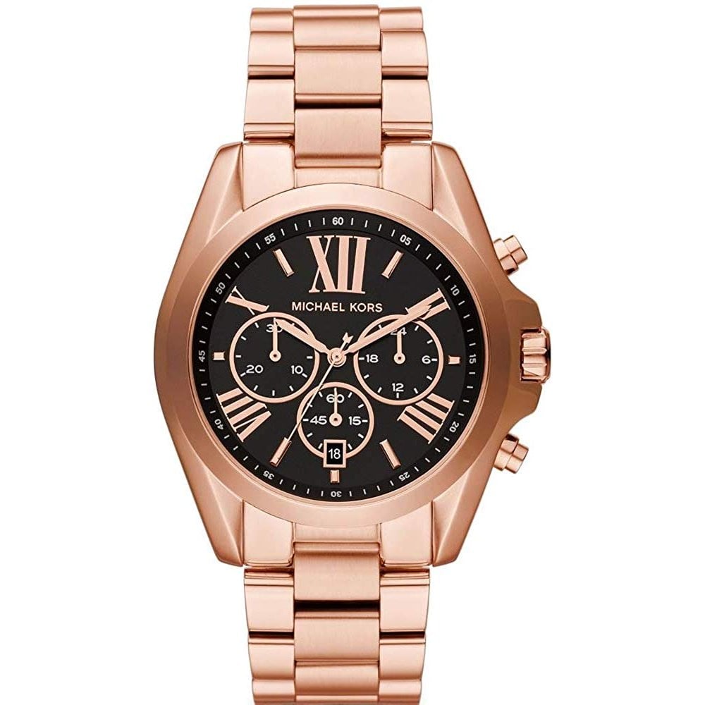 Michael Kors Bradshaw Black Dial Rose Gold Watch MK5854