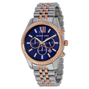 Michael Kors Lexington Chronograph Navy Dial Two-Tone Unisex Watch MK8412