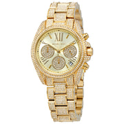 Michael Kors Mini Bradshaw Gold Dial Crystal Pave Ladies Watch MK6494 - BigDaddy Watches
