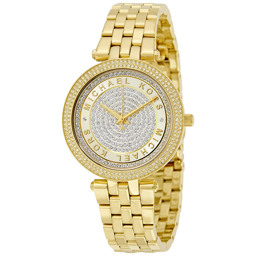 Michael Kors Mini Darci Gold Crystal Pave Dial Ladies Watch MK3445 - BigDaddy Watches