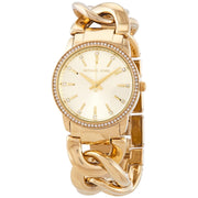 Michael Kors Nini Crystal Gold Dial Chain Link Ladies Watch MK3235 - BigDaddy Watches