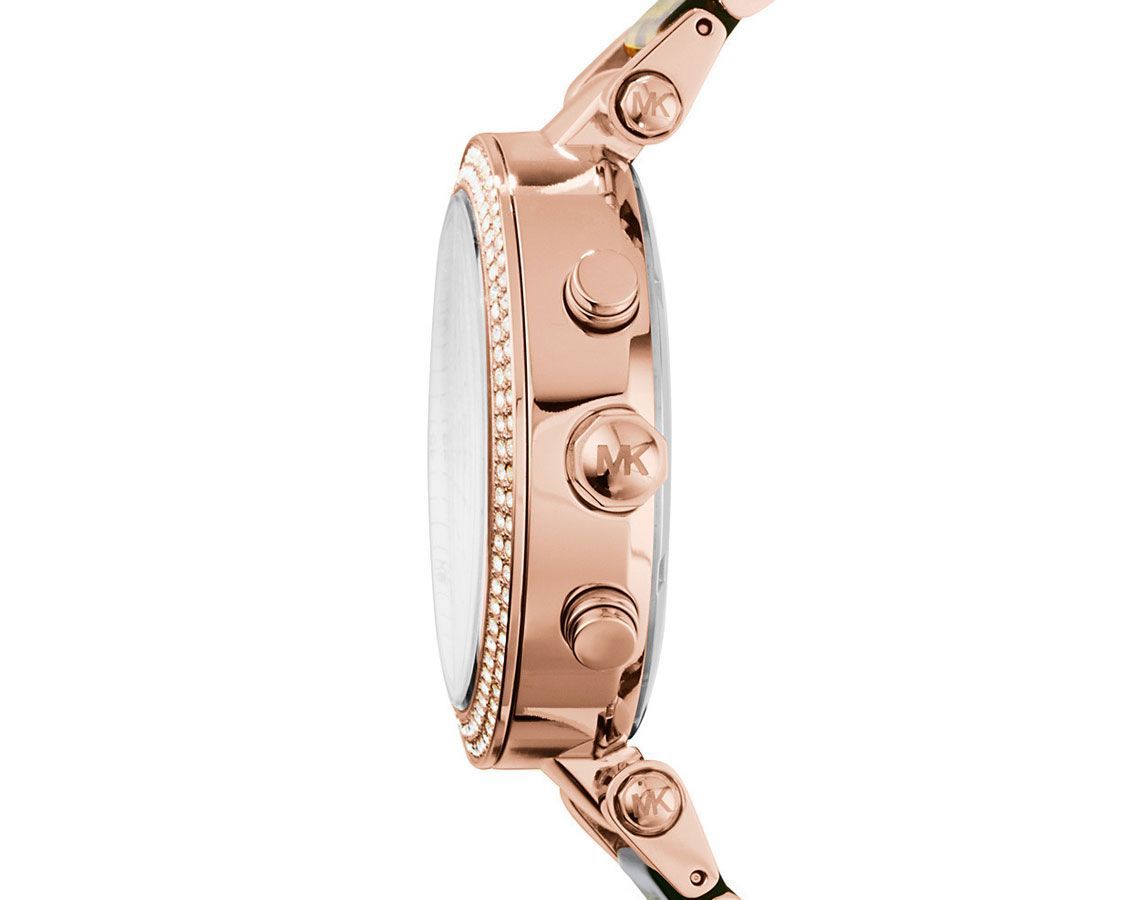 Michael Kors Parker Chronograph Rose Dial Rose Gold Ladies Watch MK5538
