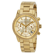 Michael Kors Ritz Chronograph Gold Dial Ladies Watch MK6356 - BigDaddy Watches