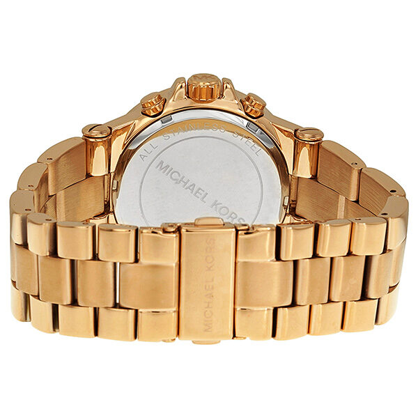Michael Kors Rose Gold-tone Baguette Bezel Chronograph Ladies Watch MK5412 - BigDaddy Watches #3