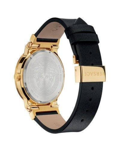 Versace Greca Gold Black Leather Women's Watch VEVH00320 - Kiwi Watches #3