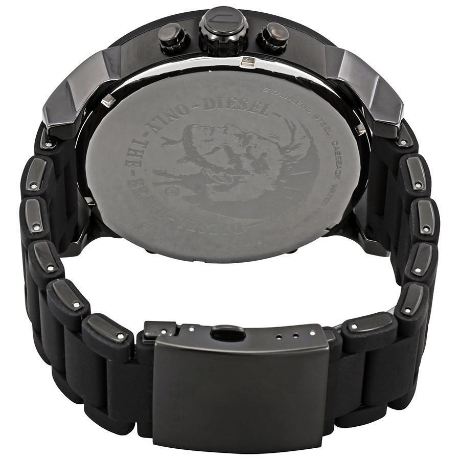 Diesel Big Daddy DZ7396 316L gunmetal stainless steel & black silicone link cover