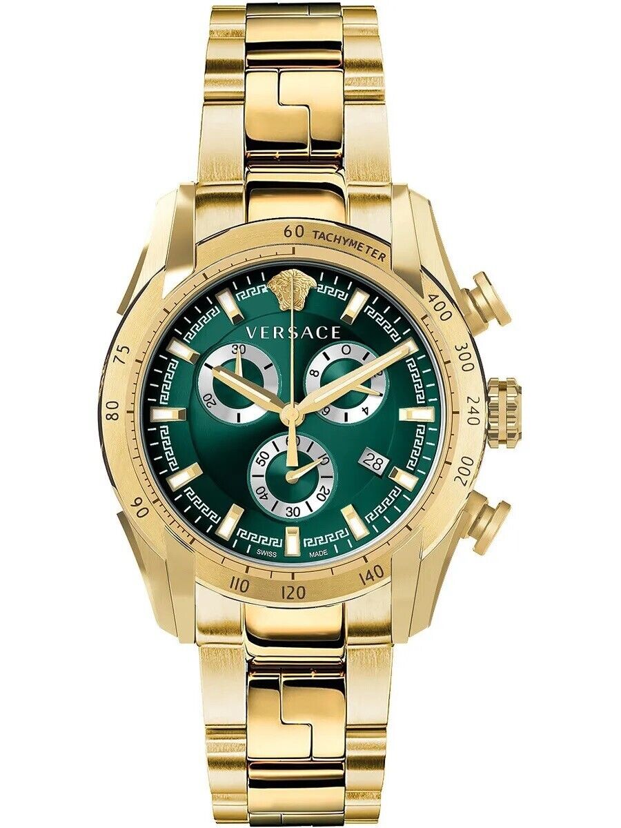 Versace V-Ray Chronograph Green Dial Men's Watch  VE2I00621 - Kiwi Watches