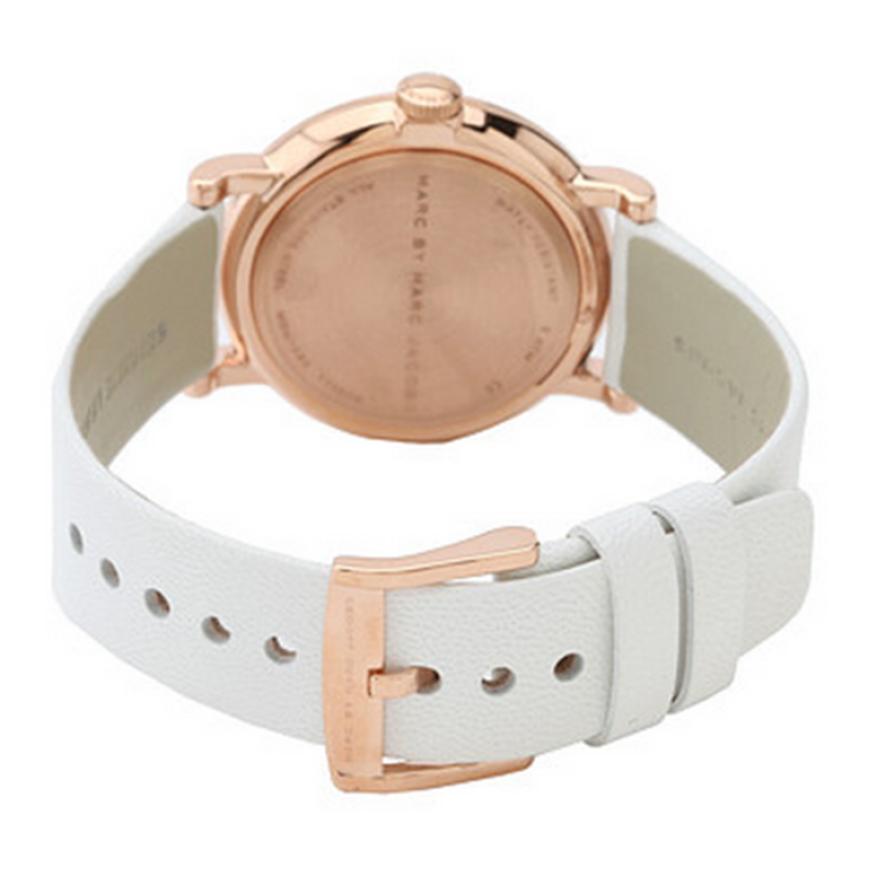 Marc Jacobs Baker White Dial Leather Strap 36mm Ladies Watch MBM1283