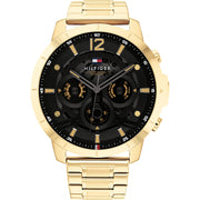 Tommy Hilfiger Gold Steel Black Dial Men's Watch  1710511 - Kiwi Watches