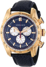 Versace V-Ray Rose Gold Leather Strap Men's Watch  VDB030014 - Kiwi Watches