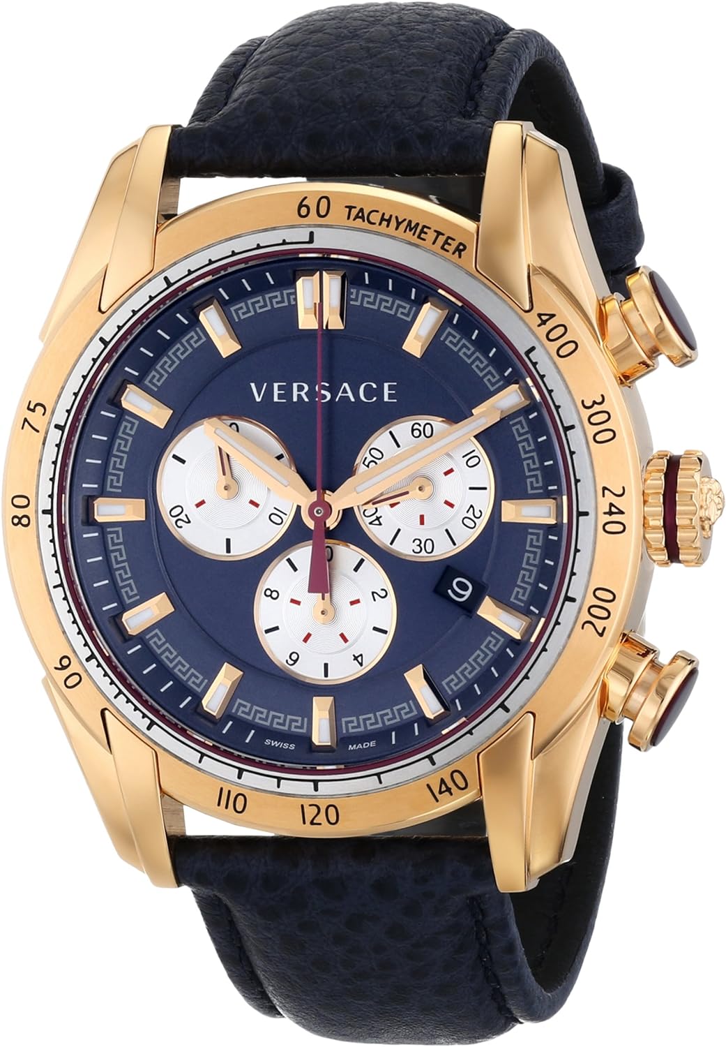 Versace V-Ray Rose Gold Leather Strap Men's Watch  VDB030014 - Kiwi Watches
