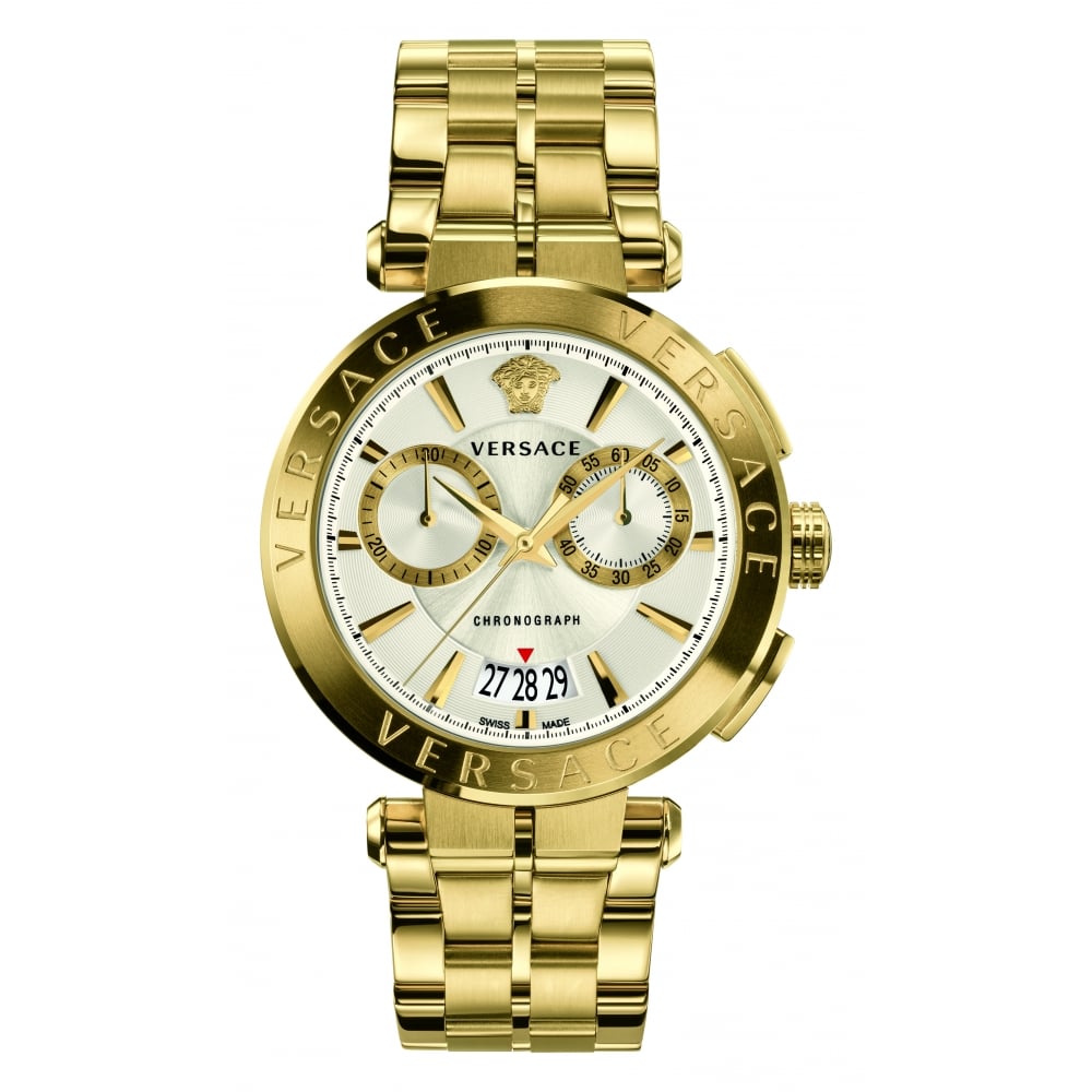 Versace V-Racer Aion Gold Chronograph Men's Watch  VBR060017 - Kiwi Watches